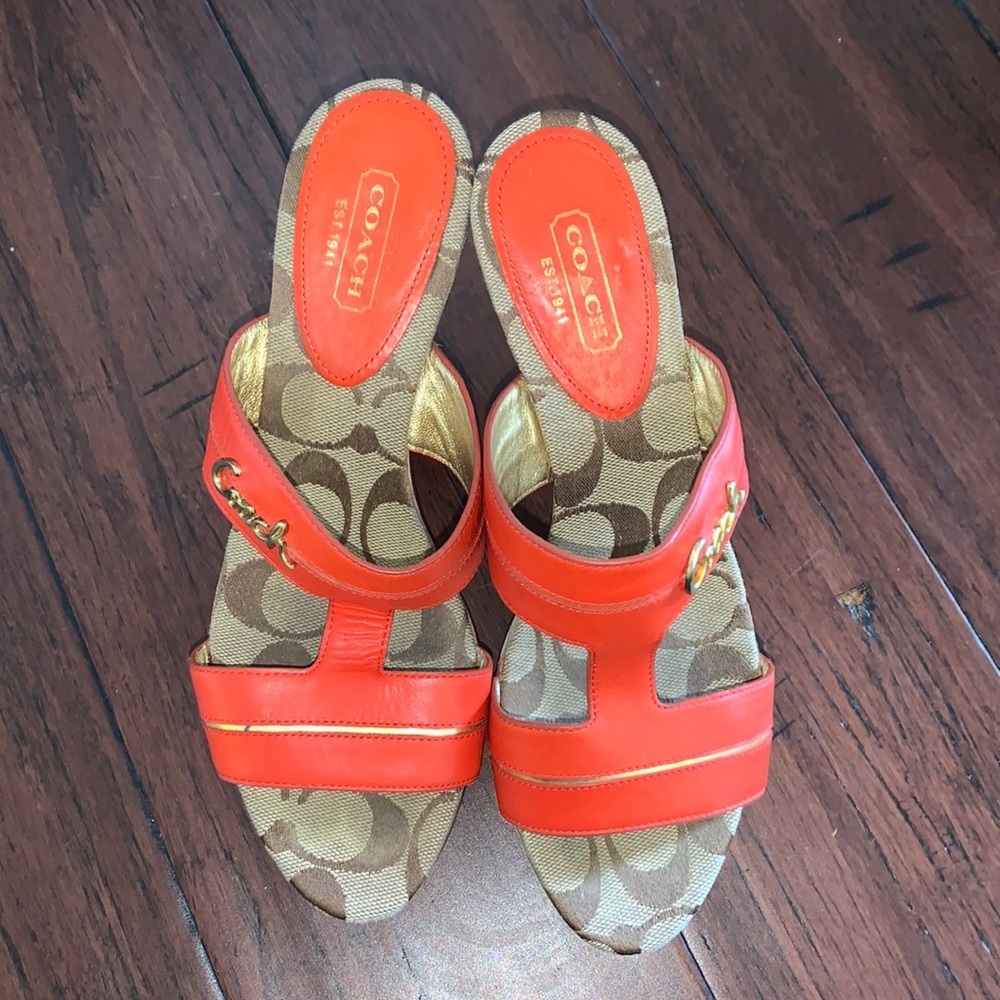Coach wood heels